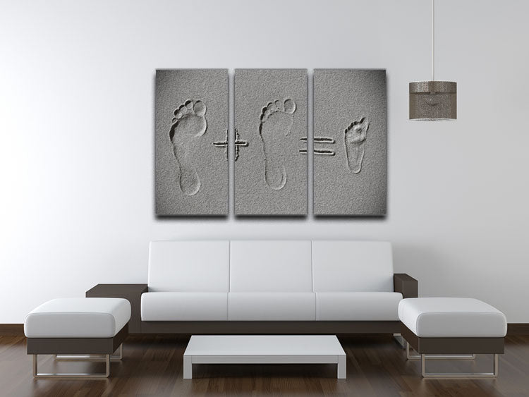 Sand Arithmetic 3 Split Panel Canvas Print - Canvas Art Rocks - 3