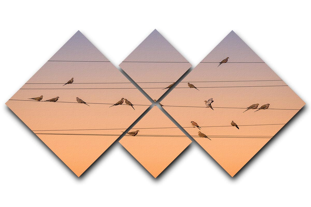 Sunrise Birds 4 Square Multi Panel Canvas - Canvas Art Rocks - 1