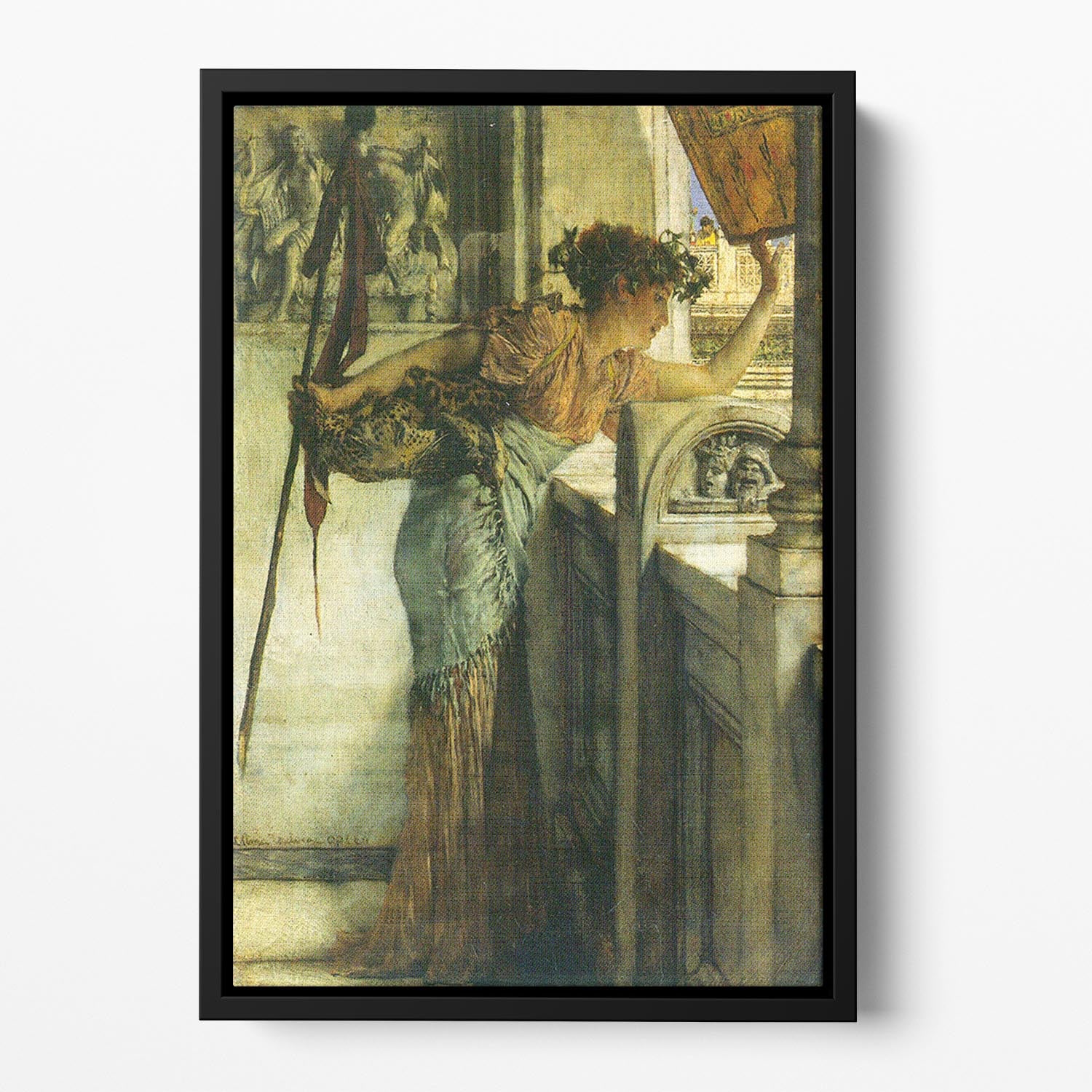A Bacchantin There he is! by Alma Tadema Floating Framed Canvas - Canvas Art Rocks - 2