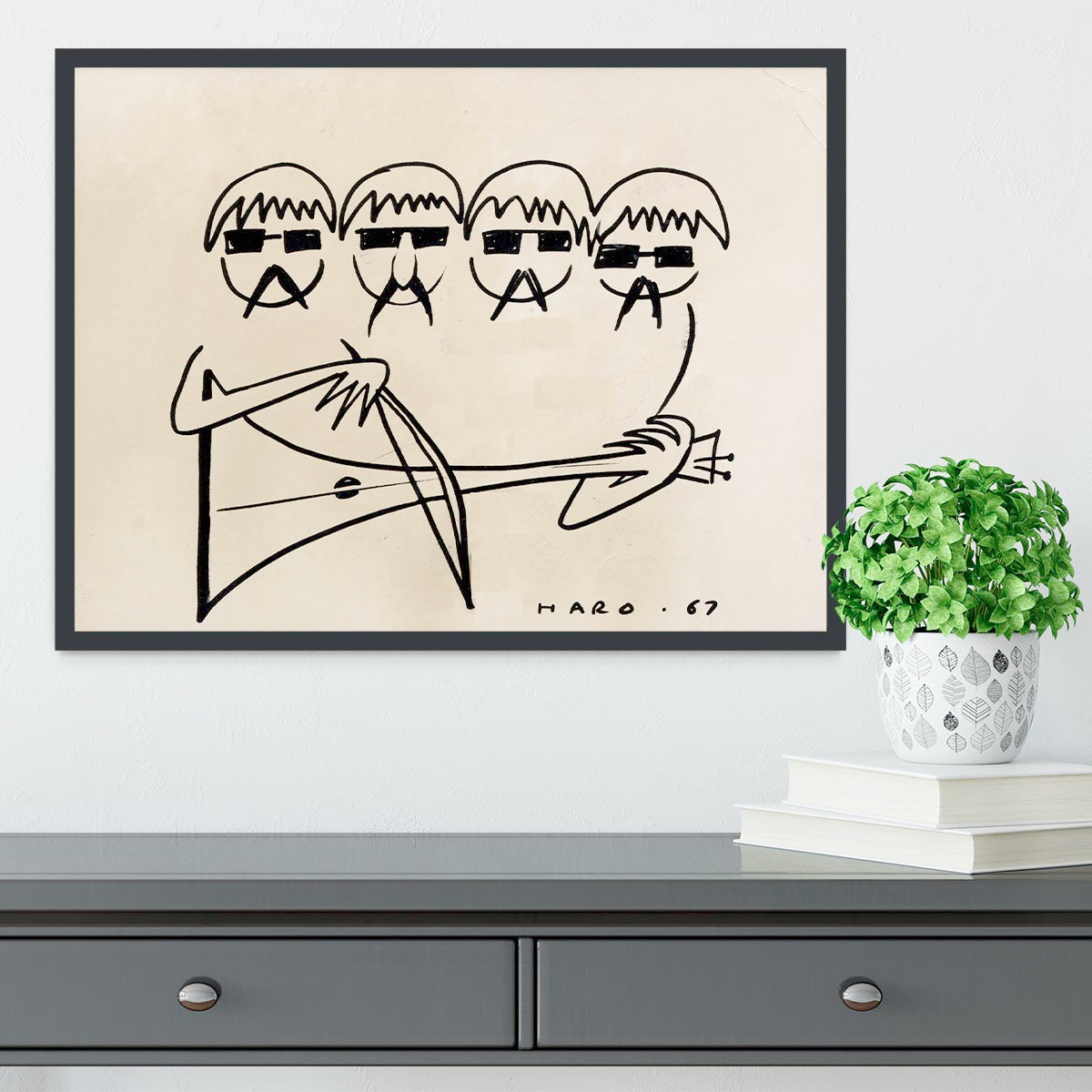 A Beatles Cartoon by Haro Framed Print - Canvas Art Rocks - 2