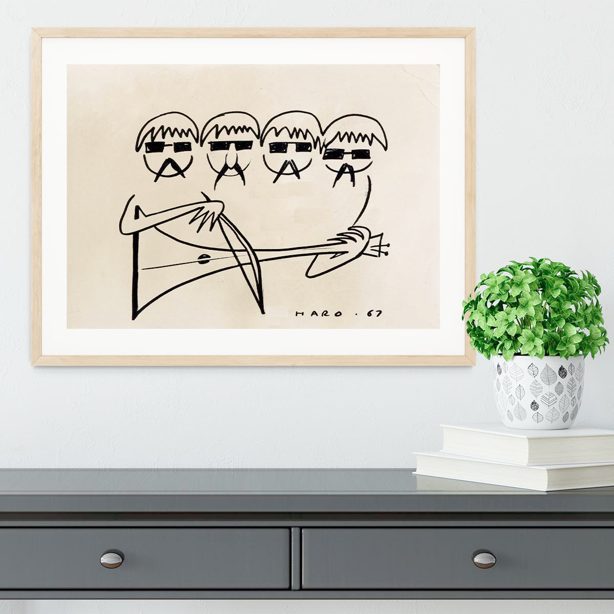 A Beatles Cartoon by Haro Framed Print - Canvas Art Rocks - 3