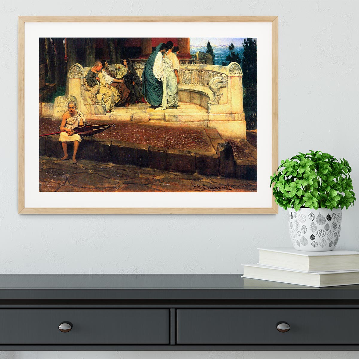 A Exedra by Alma Tadema Framed Print - Canvas Art Rocks - 3