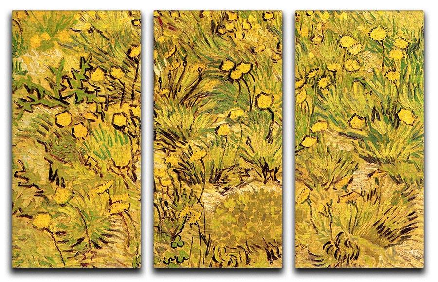 A Field of Yellow Flowers by Van Gogh 3 Split Panel Canvas Print - Canvas Art Rocks - 4