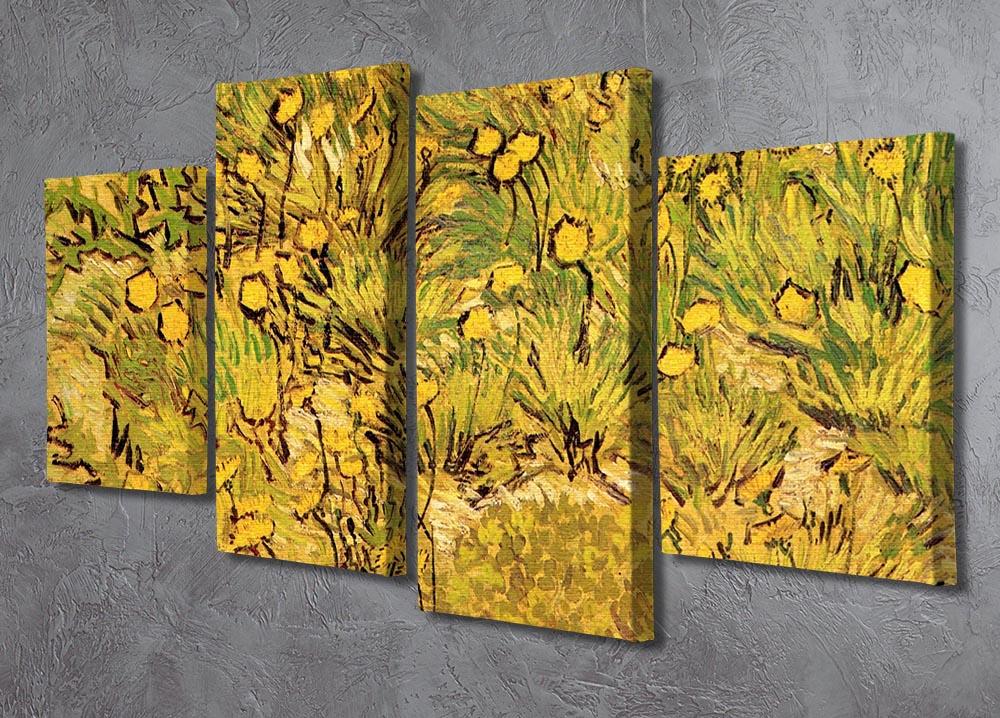 A Field of Yellow Flowers by Van Gogh 4 Split Panel Canvas - Canvas Art Rocks - 2