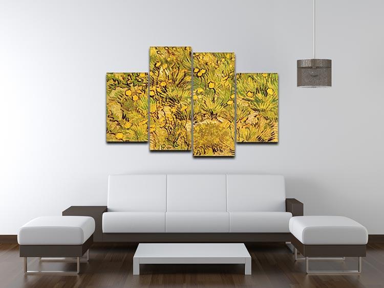 A Field of Yellow Flowers by Van Gogh 4 Split Panel Canvas - Canvas Art Rocks - 3