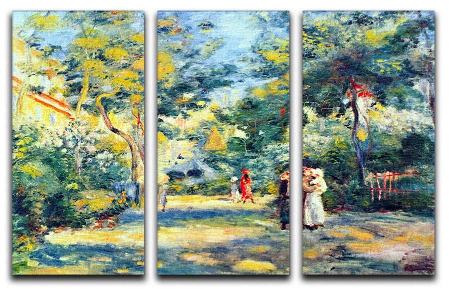 A Garden in Montmartre by Renoir 3 Split Panel Canvas Print - Canvas Art Rocks - 1