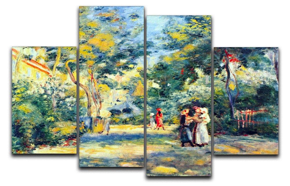 A Garden in Montmartre by Renoir 4 Split Panel Canvas  - Canvas Art Rocks - 1