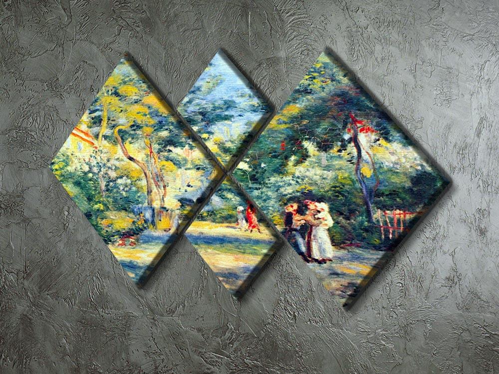A Garden in Montmartre by Renoir 4 Square Multi Panel Canvas - Canvas Art Rocks - 2