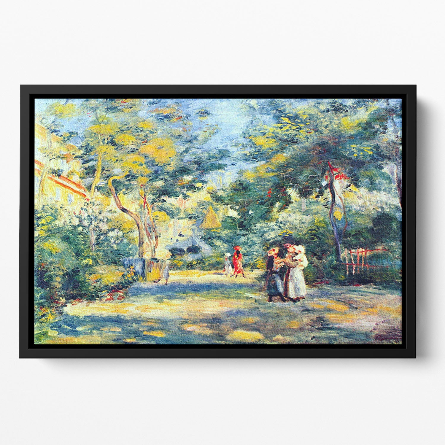 A Garden in Montmartre by Renoir Floating Framed Canvas