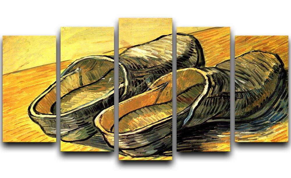 A Pair of Leather Clogs by Van Gogh 5 Split Panel Canvas  - Canvas Art Rocks - 1
