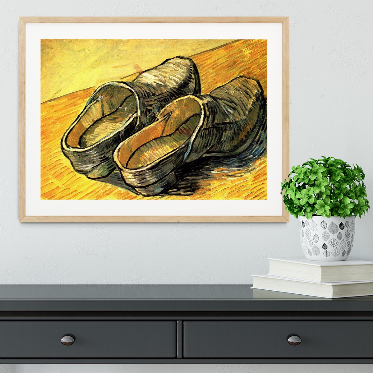 A Pair of Leather Clogs by Van Gogh Framed Print - Canvas Art Rocks - 3