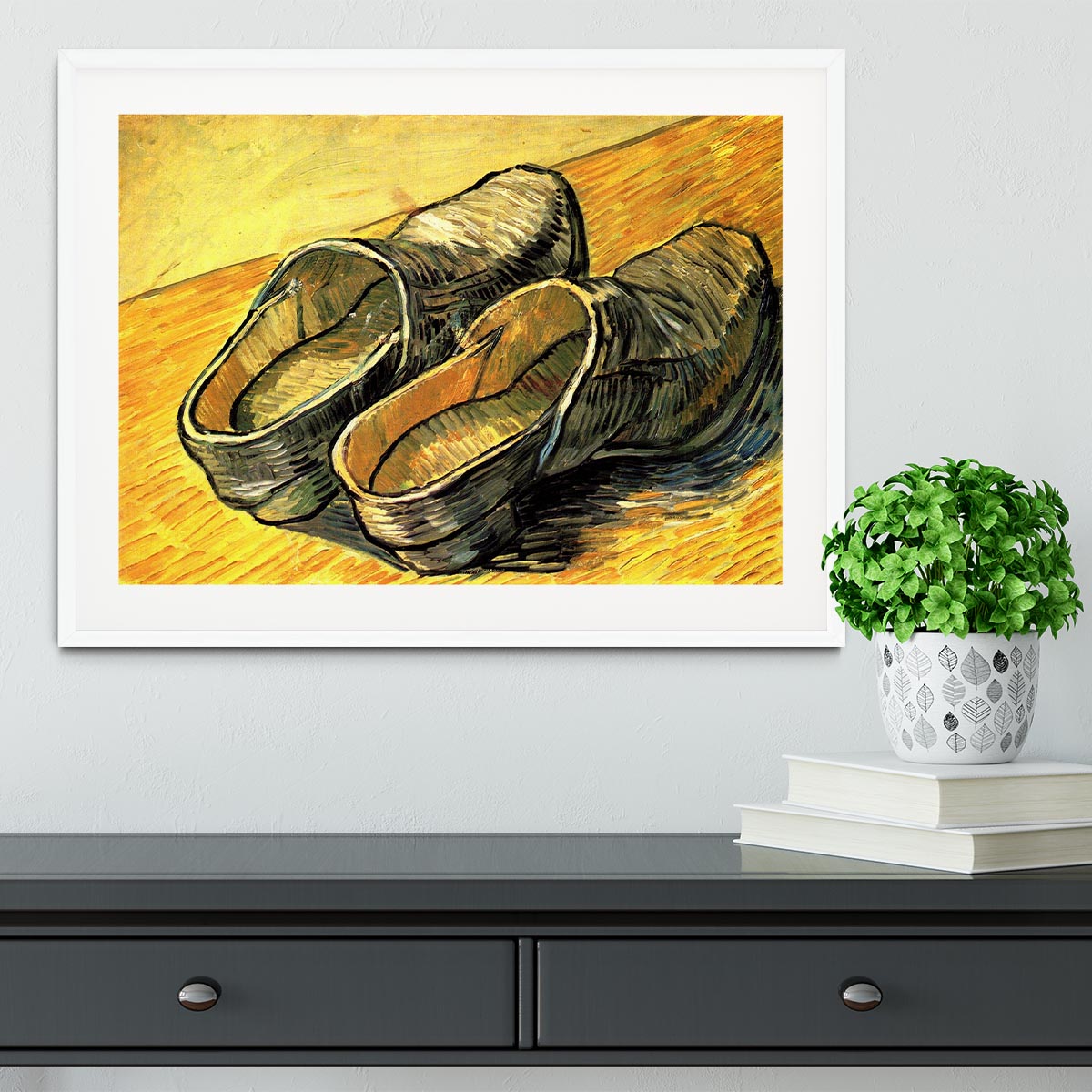 A Pair of Leather Clogs by Van Gogh Framed Print - Canvas Art Rocks - 5