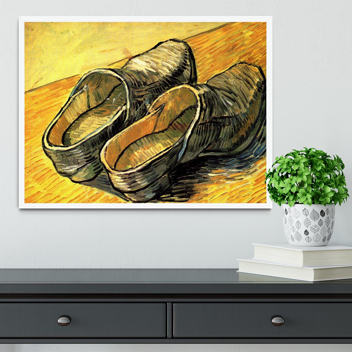 A Pair of Leather Clogs by Van Gogh Framed Print - Canvas Art Rocks -6