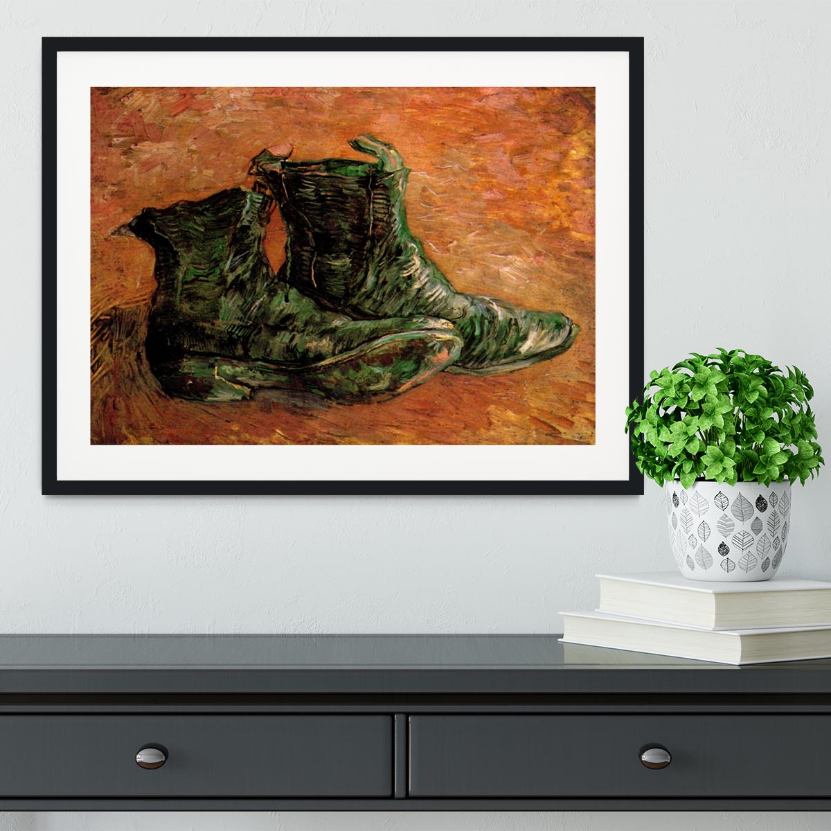 A Pair of Shoes by Van Gogh Framed Print - Canvas Art Rocks - 1