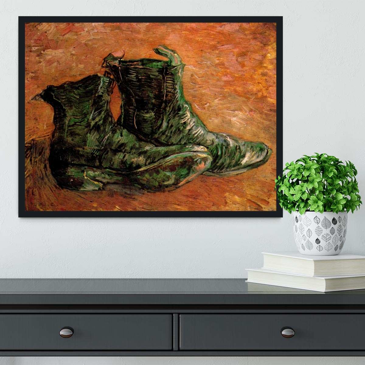A Pair of Shoes by Van Gogh Framed Print - Canvas Art Rocks - 2