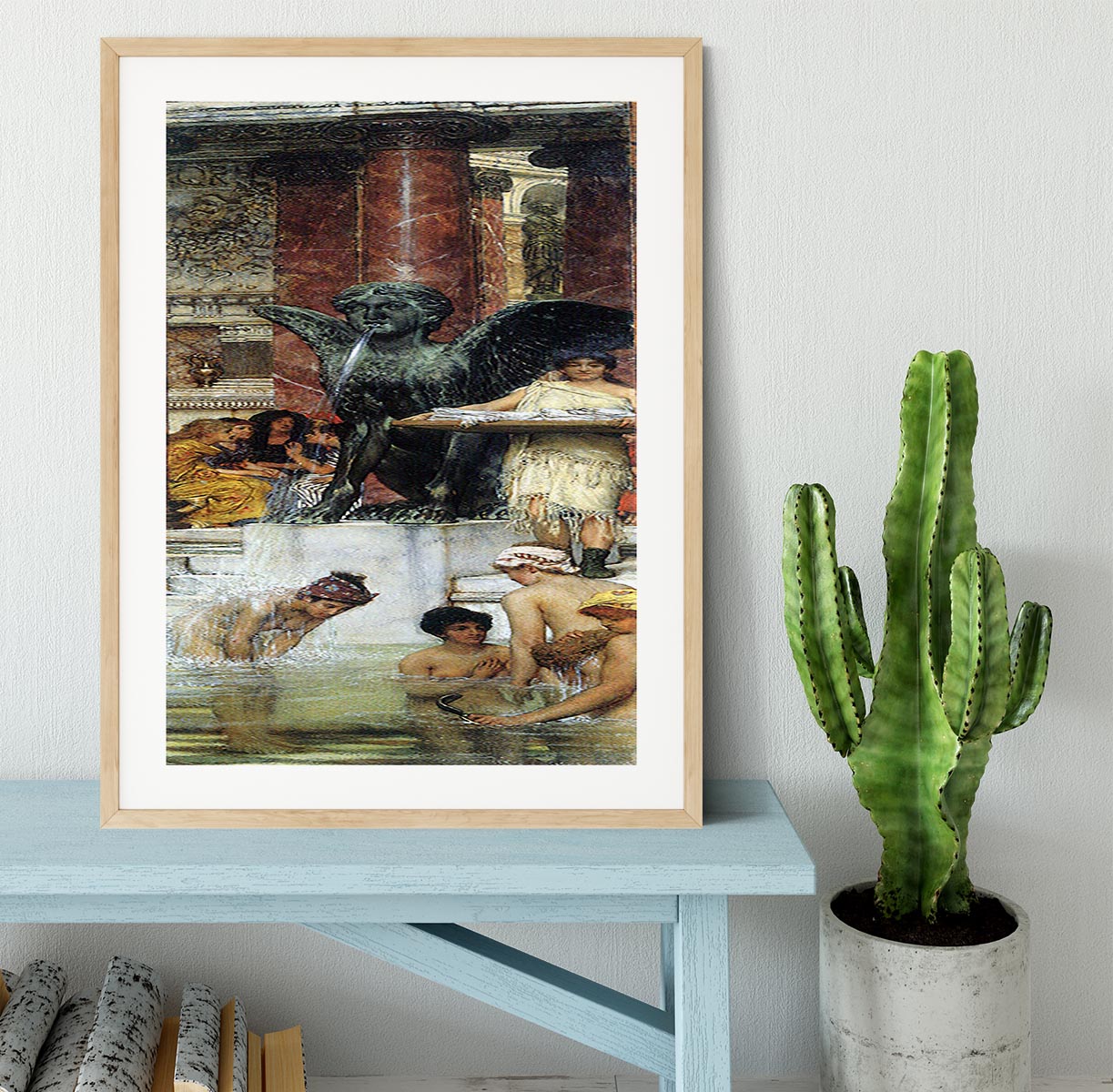 A bathroom An ancient tradition by Alma Tadema Framed Print - Canvas Art Rocks - 3