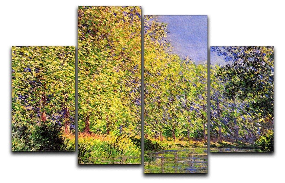 A bend of the Epte Giverny by Monet 4 Split Panel Canvas  - Canvas Art Rocks - 1
