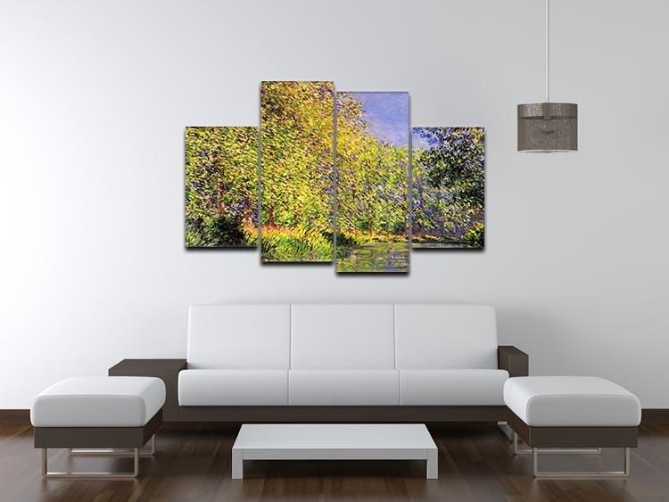A bend of the Epte Giverny by Monet 4 Split Panel Canvas - Canvas Art Rocks - 3