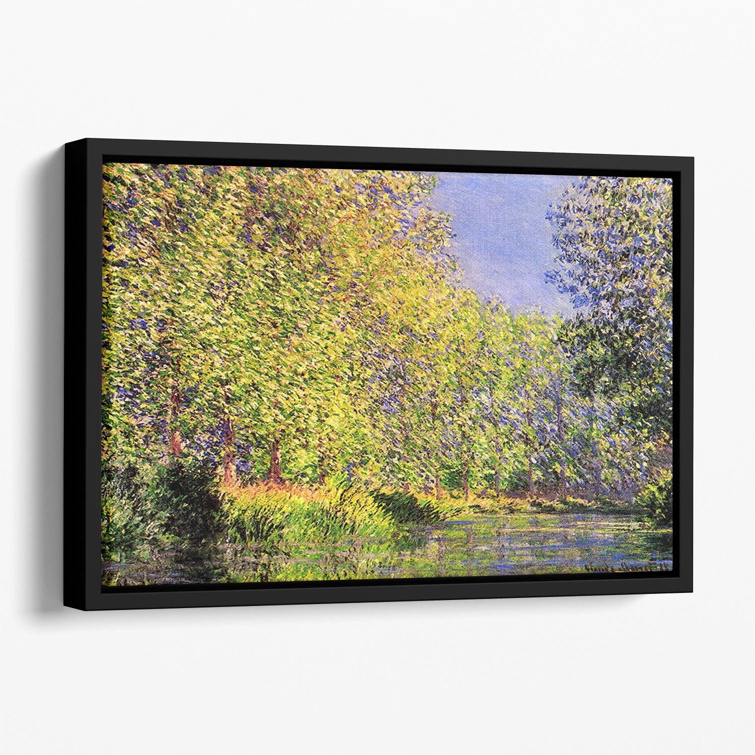 A bend of the Epte Giverny by Monet Floating Framed Canvas