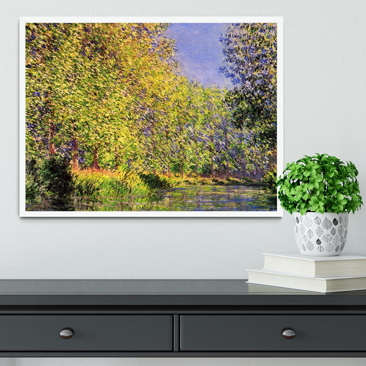 A bend of the Epte Giverny by Monet Framed Print - Canvas Art Rocks -6