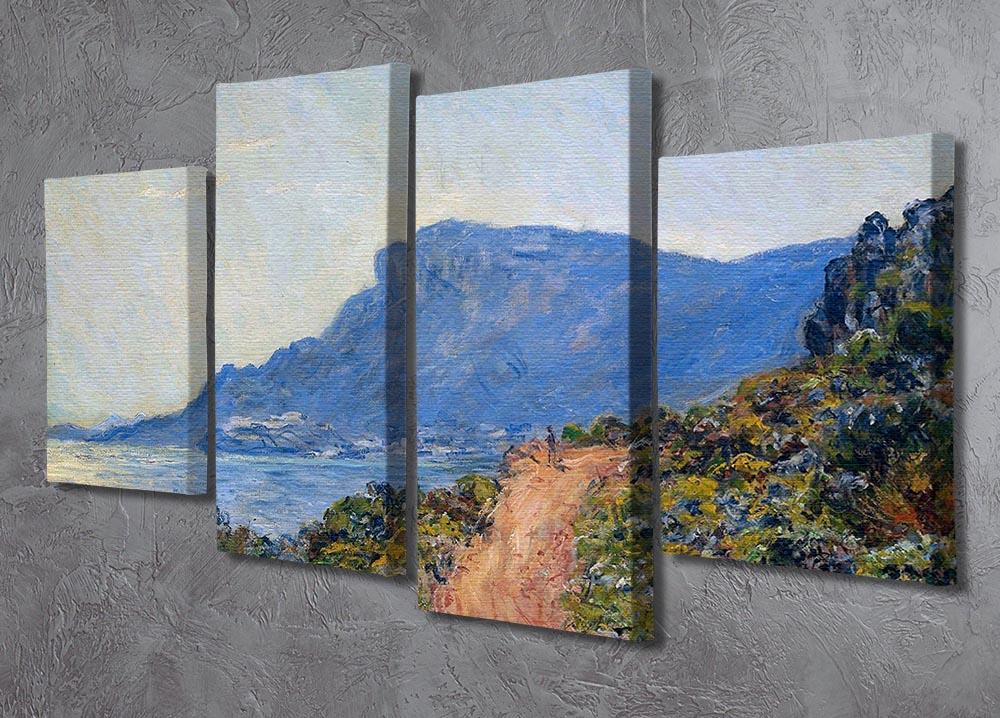 A coastal view with a bay by Monet 4 Split Panel Canvas - Canvas Art Rocks - 2