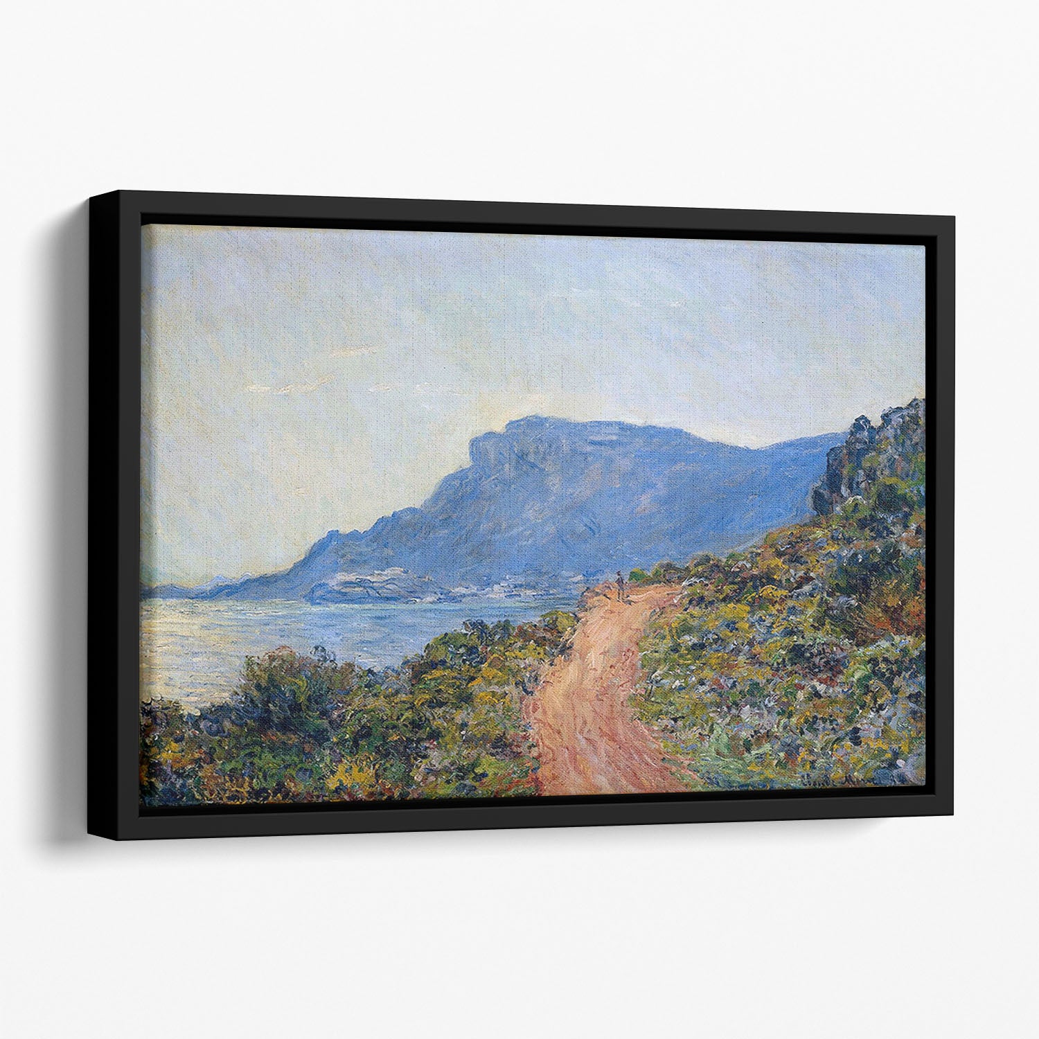 A coastal view with a bay by Monet Floating Framed Canvas