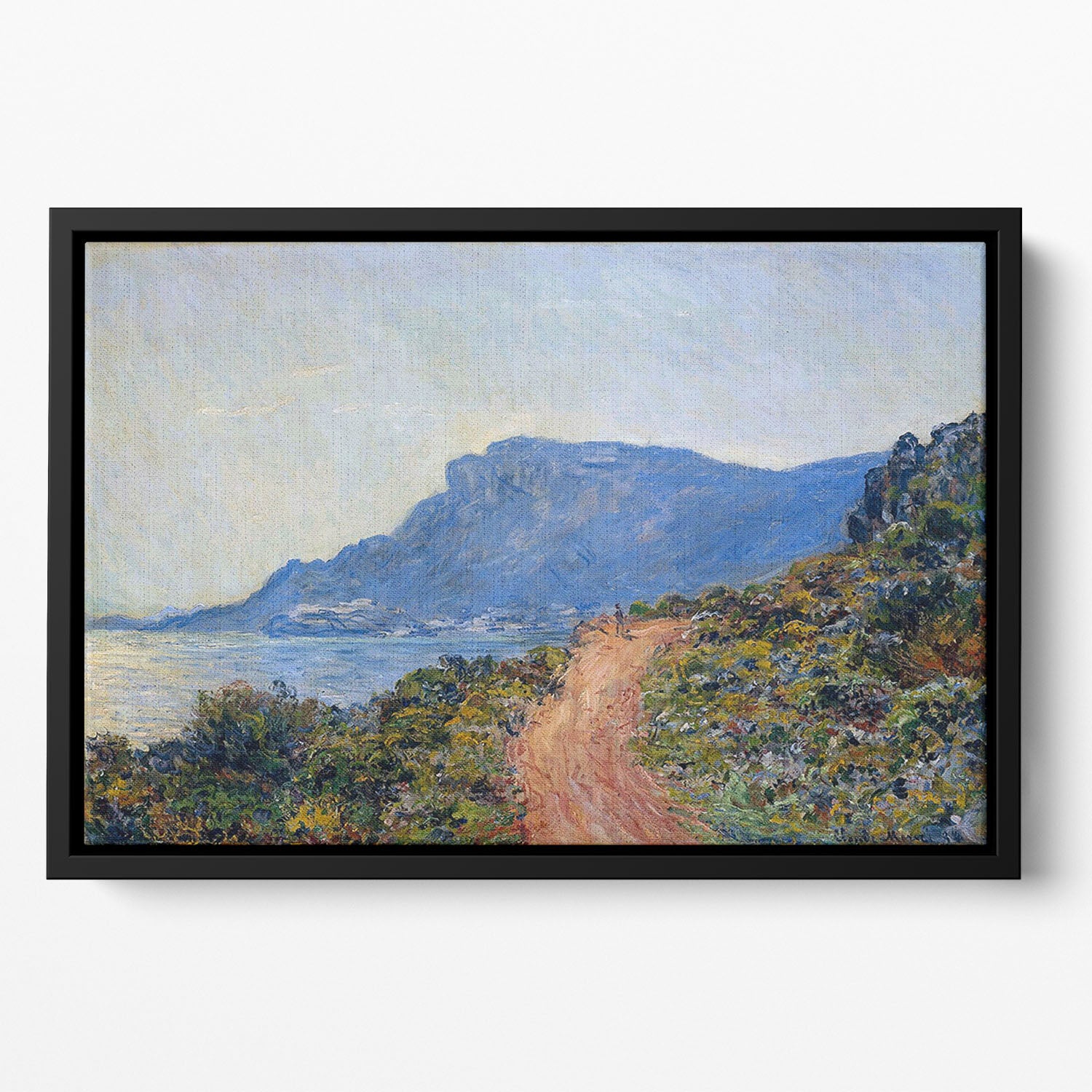 A coastal view with a bay by Monet Floating Framed Canvas