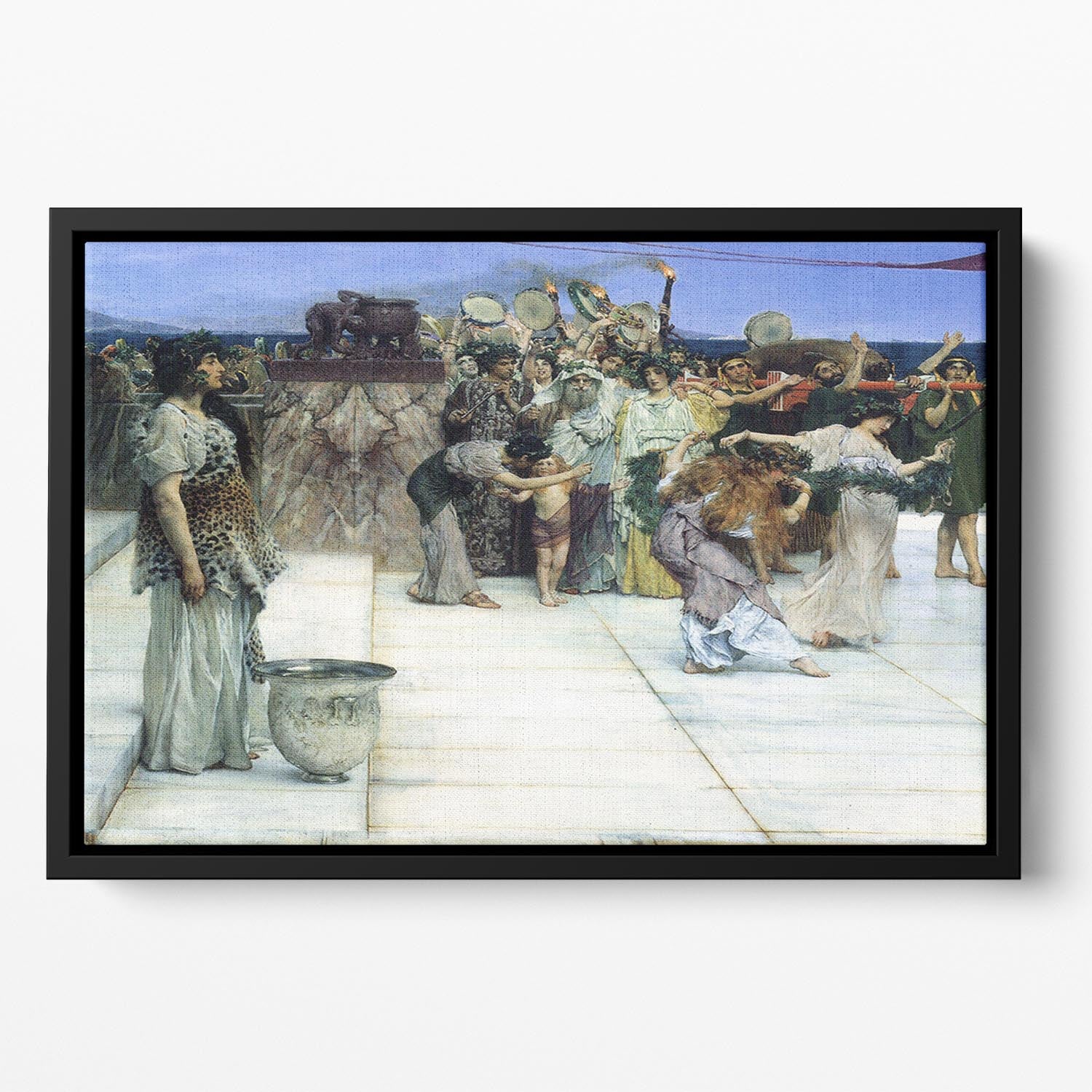 A consecration of Bacchus detail 1 by Alma Tadema Floating Framed Canvas - Canvas Art Rocks - 2