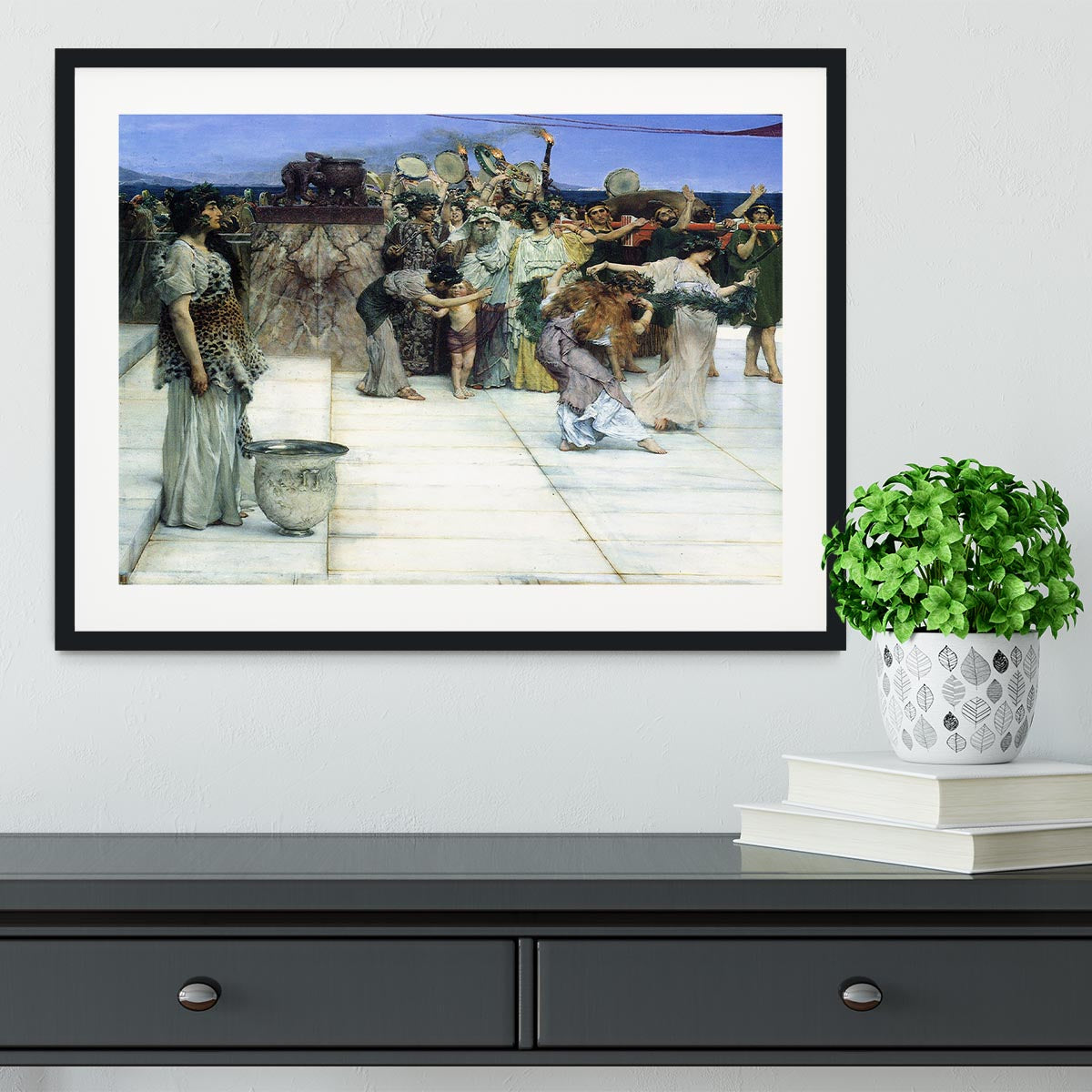 A consecration of Bacchus detail 1 by Alma Tadema Framed Print - Canvas Art Rocks - 1