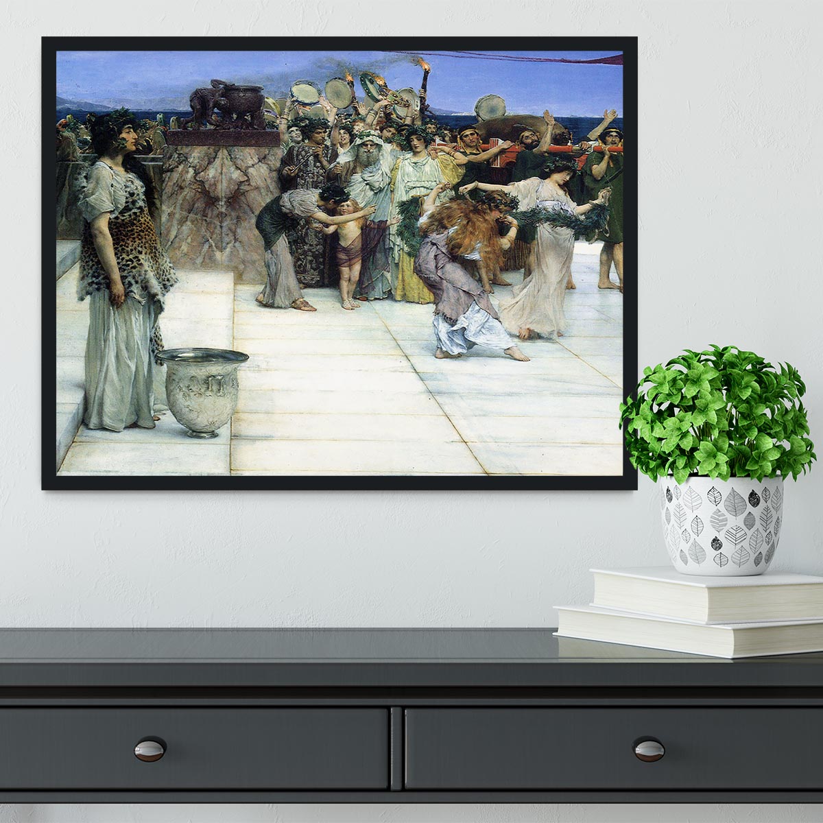 A consecration of Bacchus detail 1 by Alma Tadema Framed Print - Canvas Art Rocks - 2