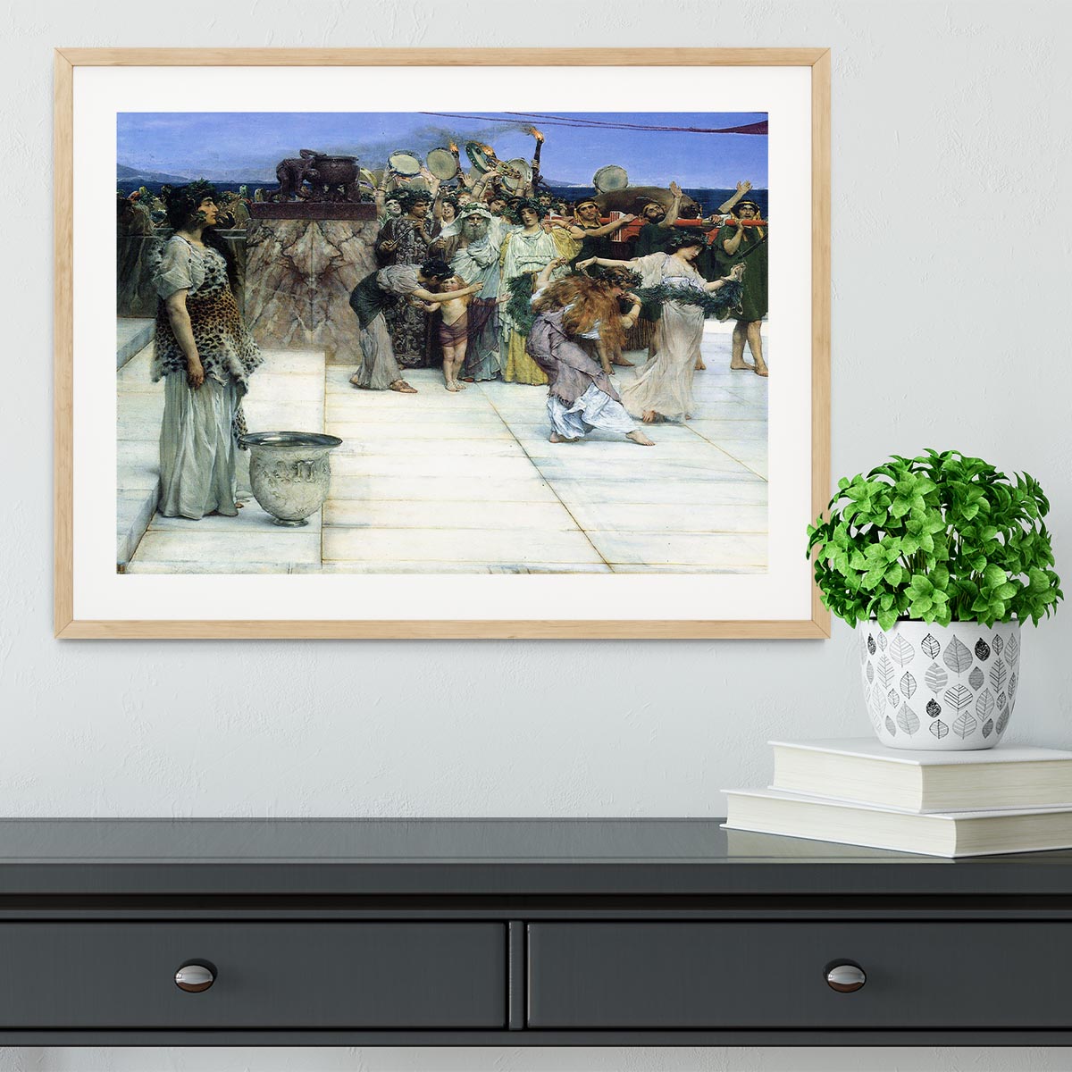 A consecration of Bacchus detail 1 by Alma Tadema Framed Print - Canvas Art Rocks - 3