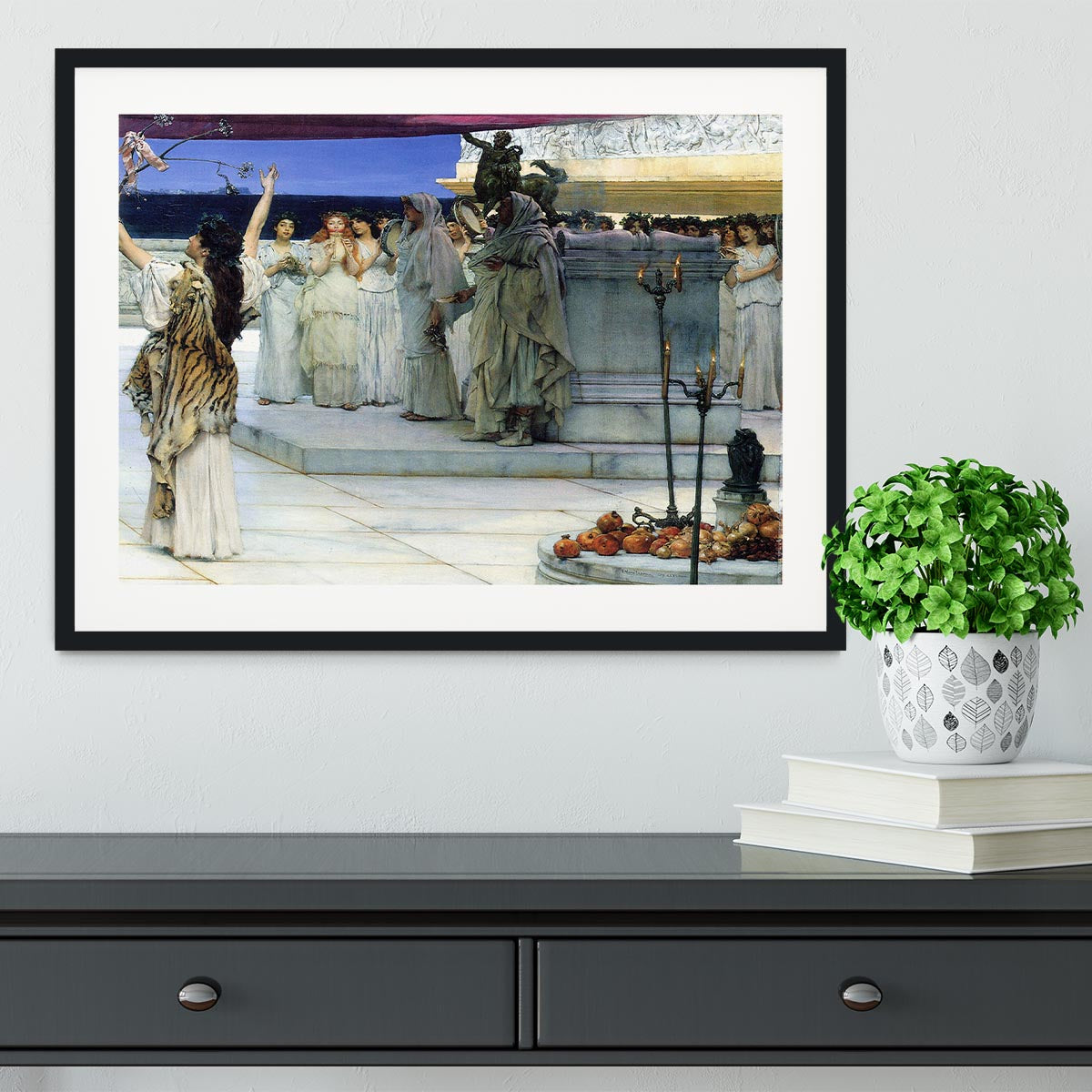 A consecration of Bacchus detail 2 by Alma Tadema Framed Print - Canvas Art Rocks - 1