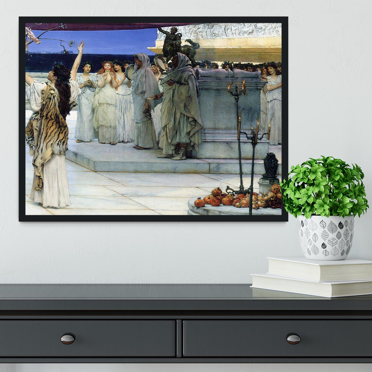 A consecration of Bacchus detail 2 by Alma Tadema Framed Print - Canvas Art Rocks - 2