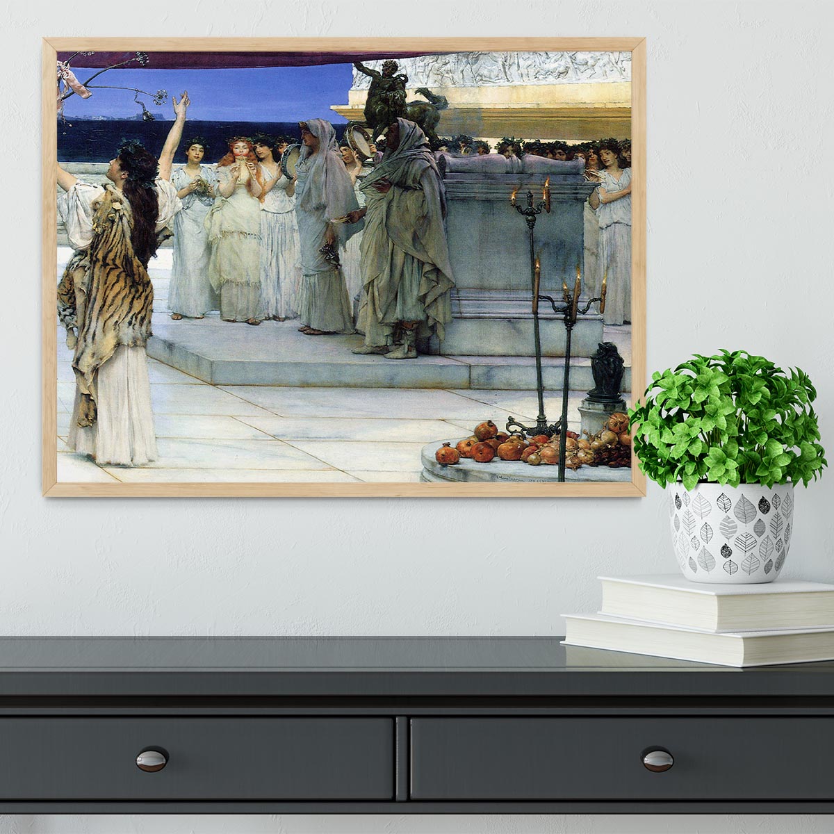 A consecration of Bacchus detail 2 by Alma Tadema Framed Print - Canvas Art Rocks - 4