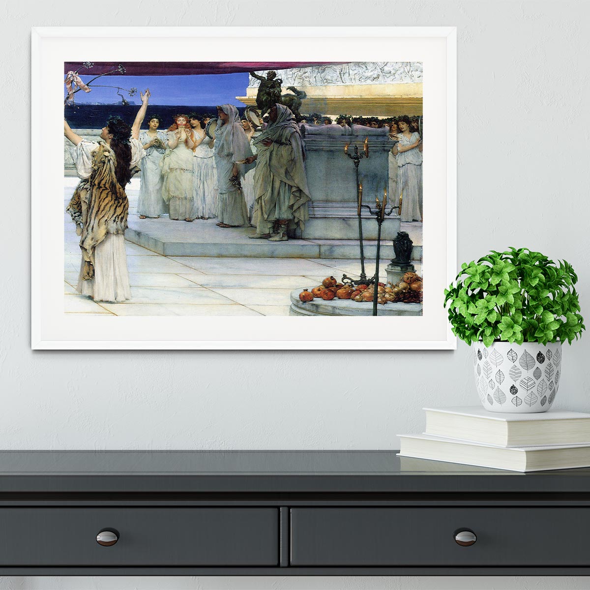 A consecration of Bacchus detail 2 by Alma Tadema Framed Print - Canvas Art Rocks - 5