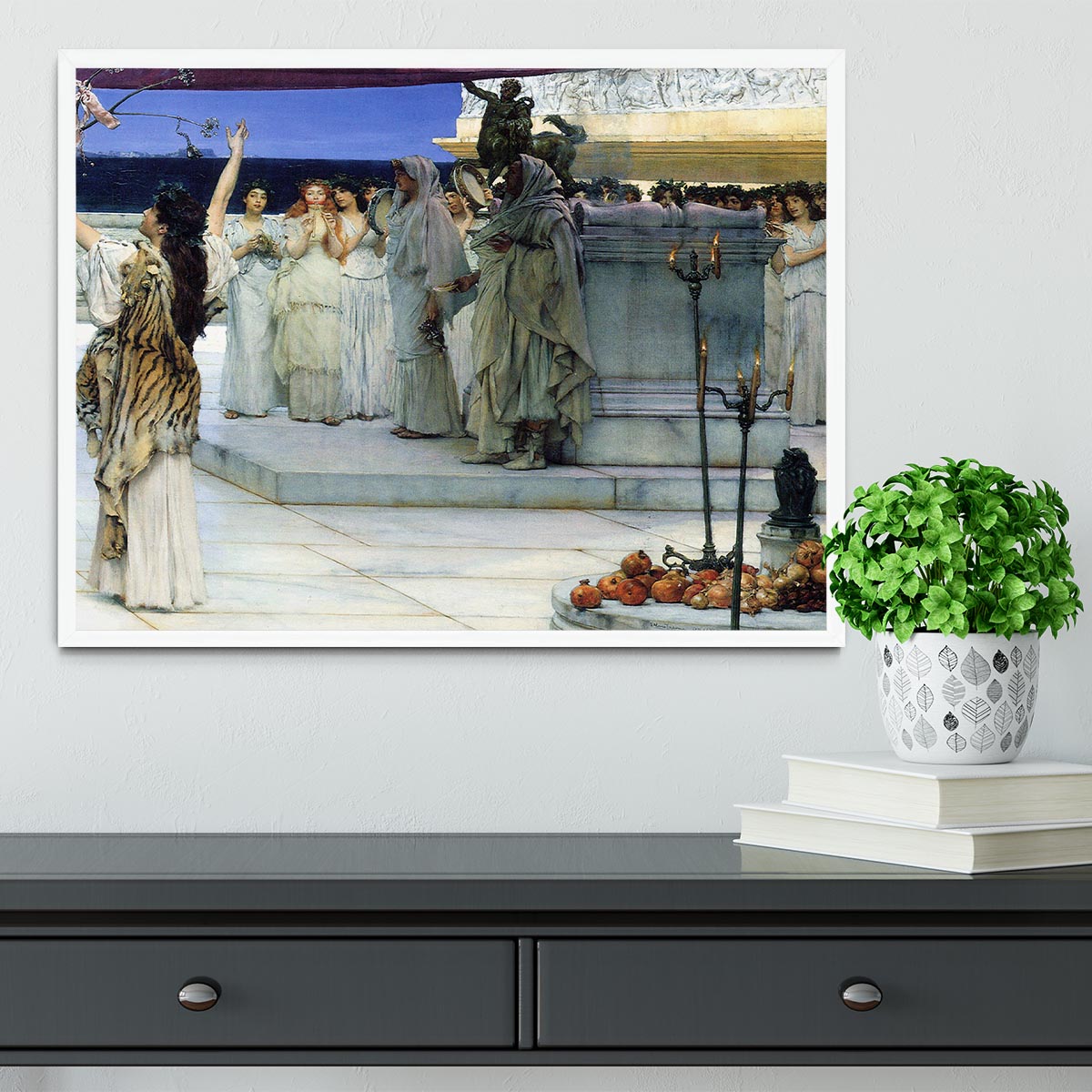 A consecration of Bacchus detail 2 by Alma Tadema Framed Print - Canvas Art Rocks -6