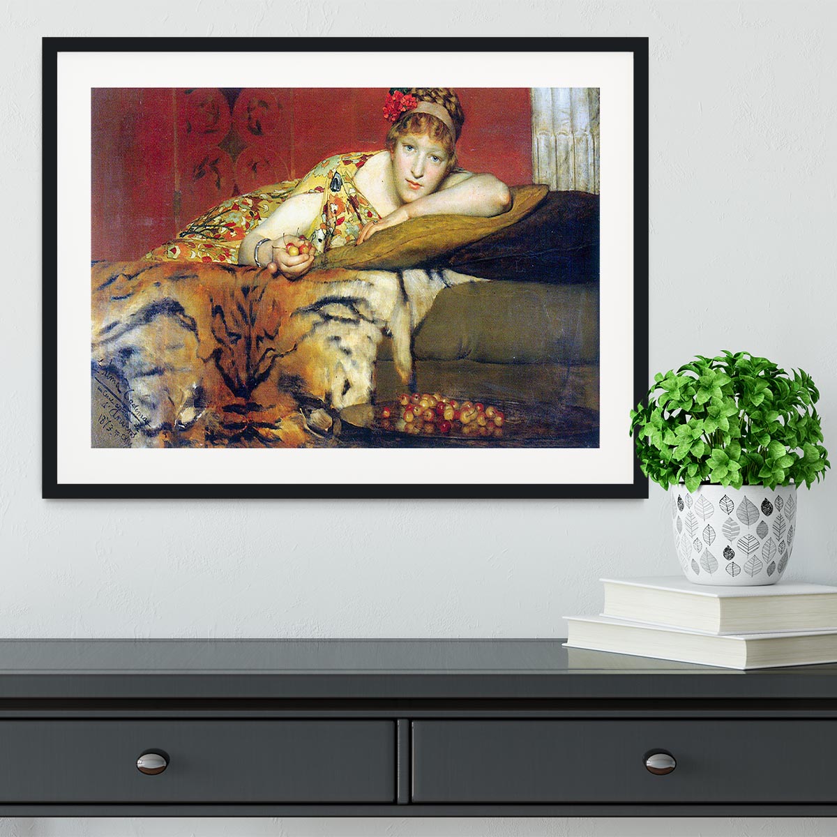 A craving for cherries by Alma Tadema Framed Print - Canvas Art Rocks - 1