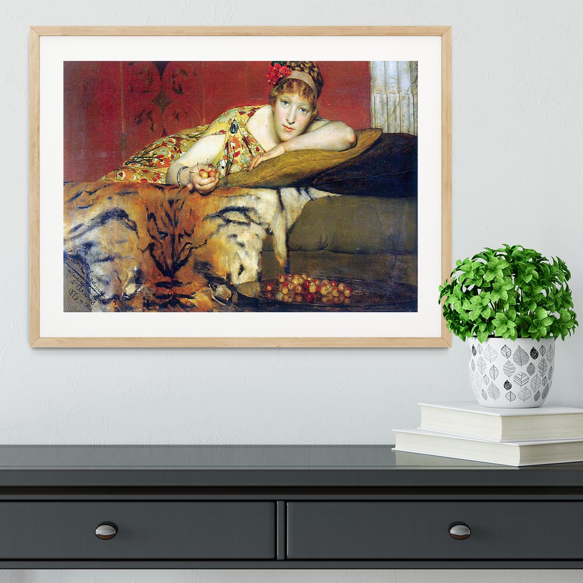 A craving for cherries by Alma Tadema Framed Print - Canvas Art Rocks - 3