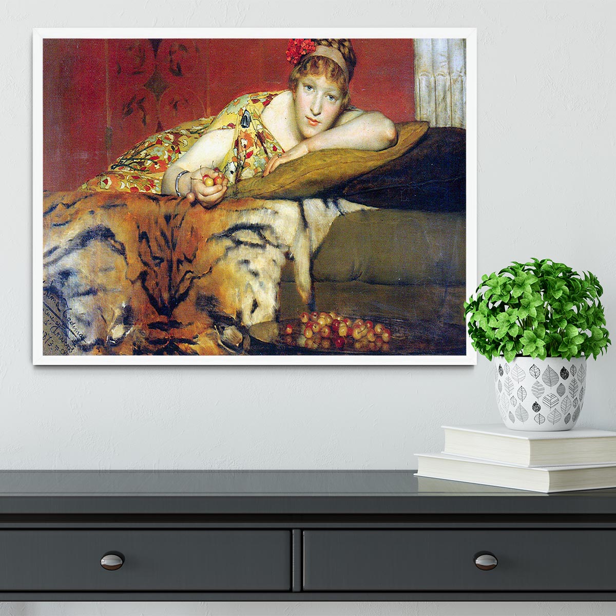 A craving for cherries by Alma Tadema Framed Print - Canvas Art Rocks -6