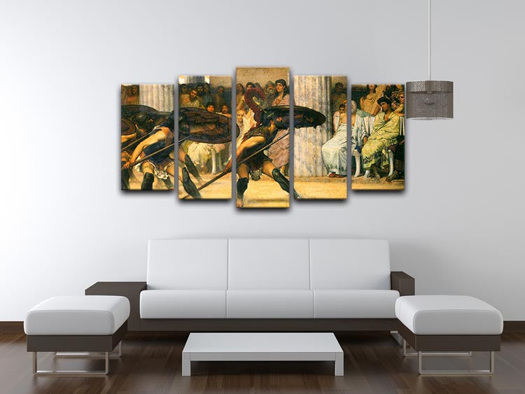 A dance for Phyrrus by Alma Tadema 5 Split Panel Canvas - Canvas Art Rocks - 3