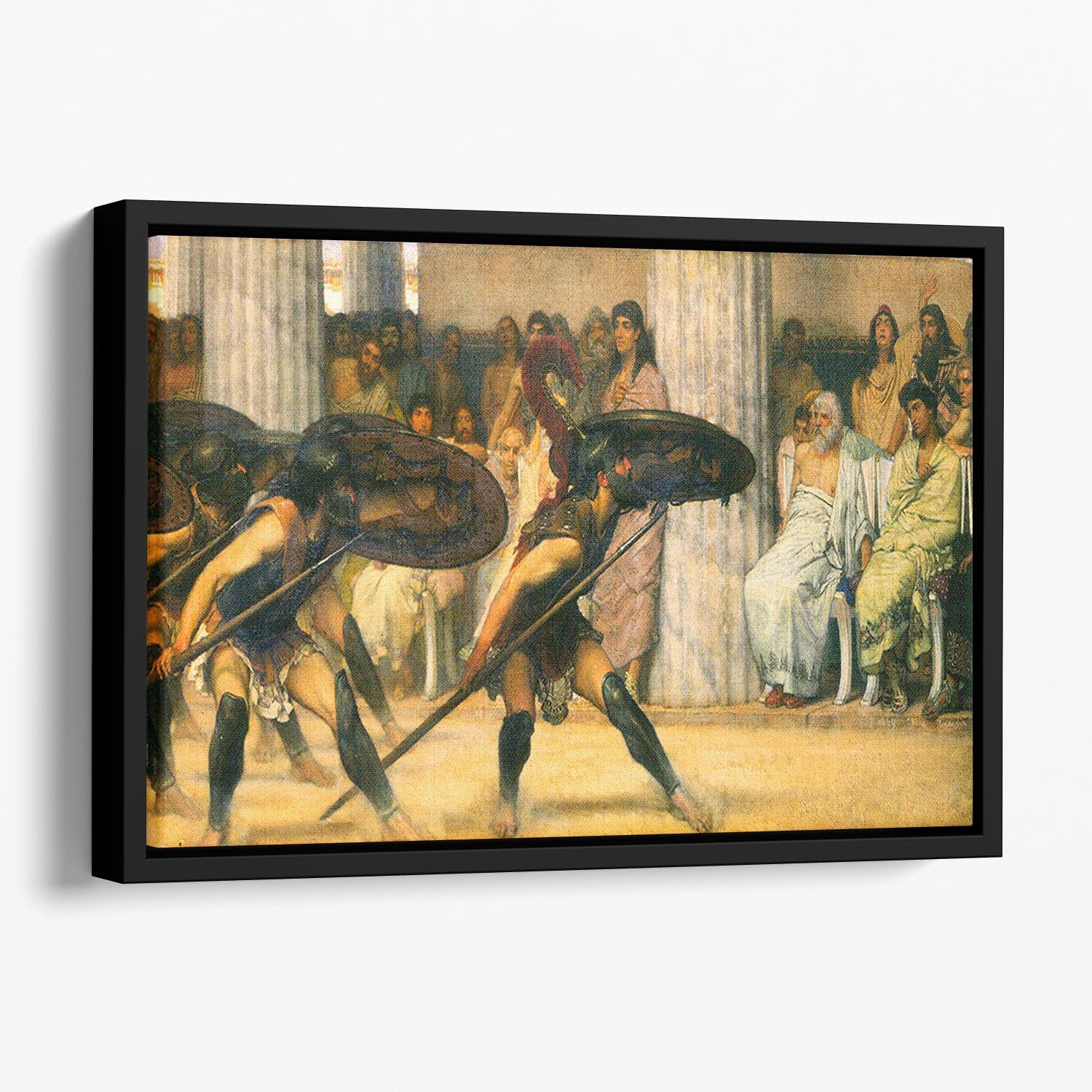 A dance for Phyrrus by Alma Tadema Floating Framed Canvas - Canvas Art Rocks - 1