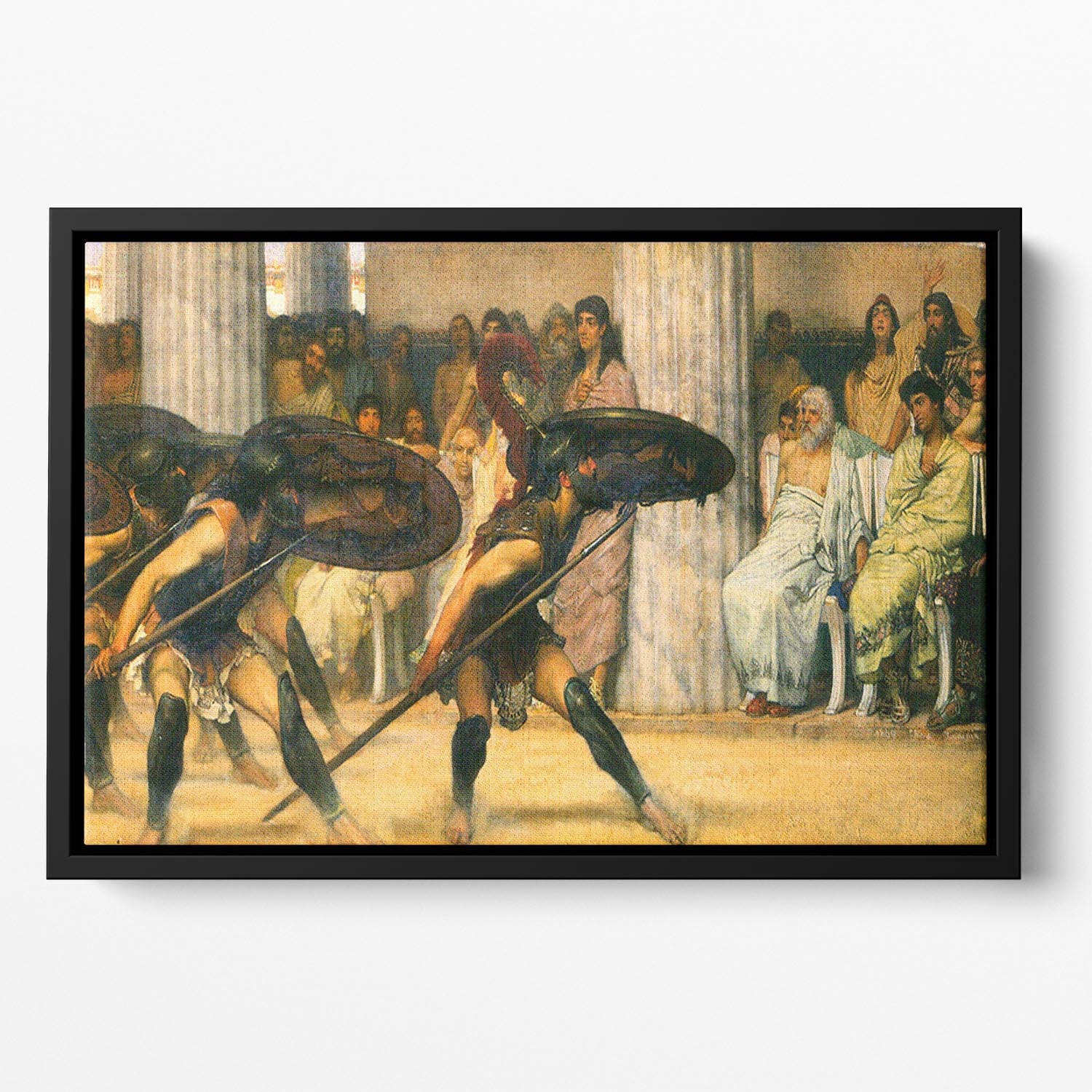 A dance for Phyrrus by Alma Tadema Floating Framed Canvas - Canvas Art Rocks - 2