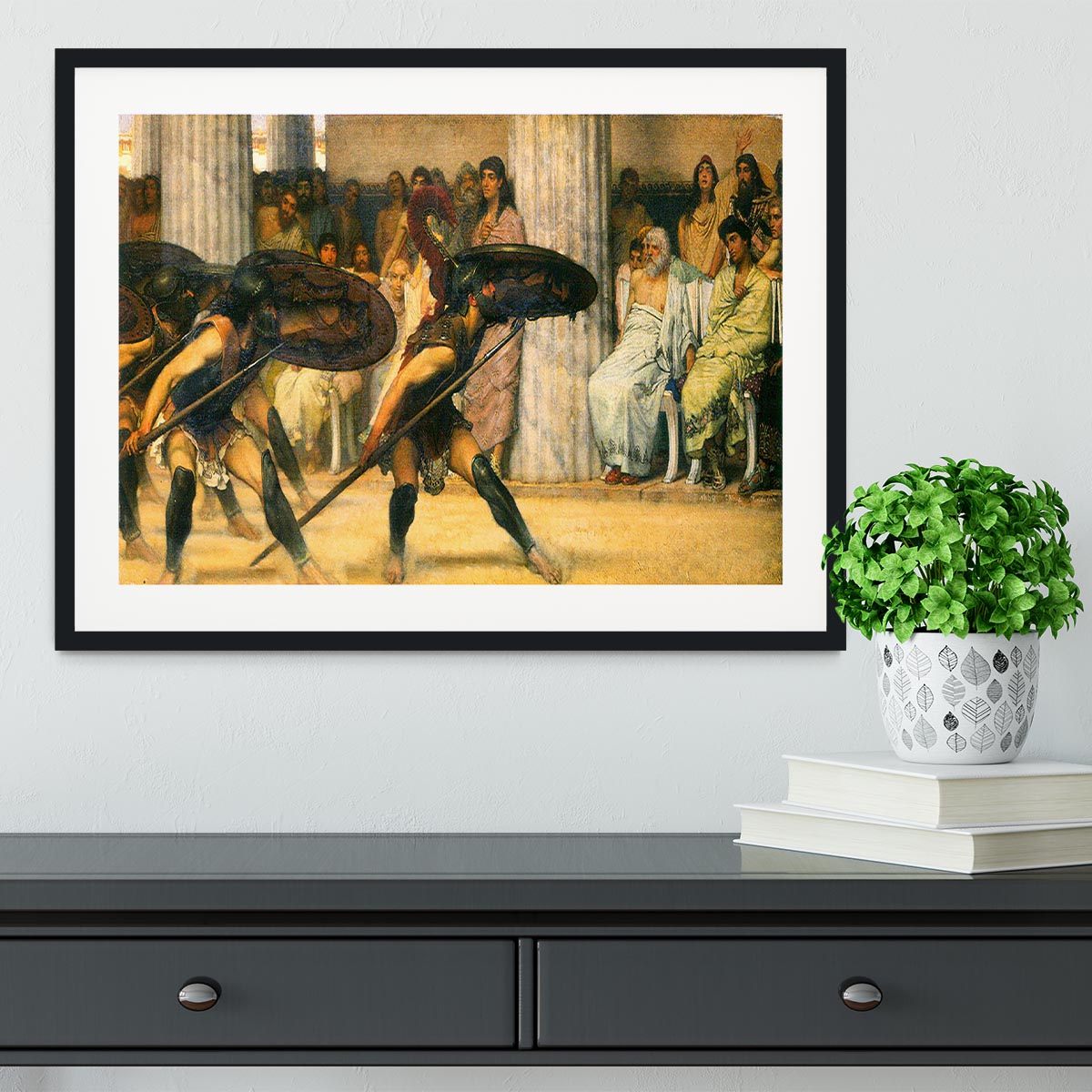 A dance for Phyrrus by Alma Tadema Framed Print - Canvas Art Rocks - 1