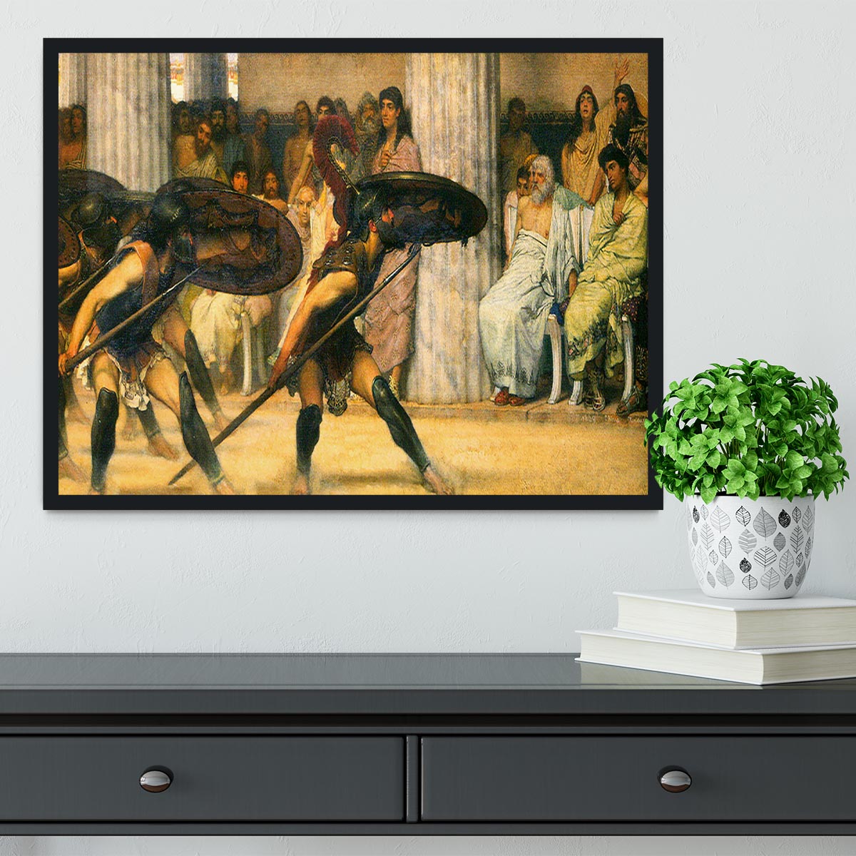 A dance for Phyrrus by Alma Tadema Framed Print - Canvas Art Rocks - 2