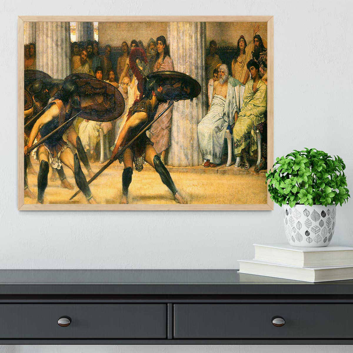 A dance for Phyrrus by Alma Tadema Framed Print - Canvas Art Rocks - 4