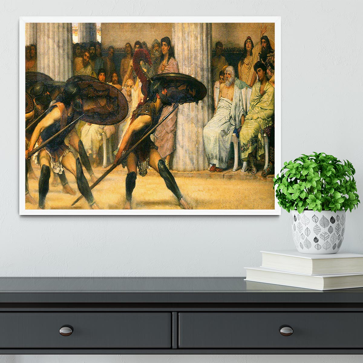 A dance for Phyrrus by Alma Tadema Framed Print - Canvas Art Rocks -6