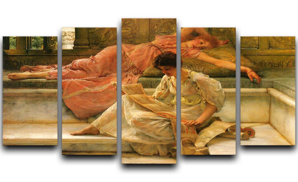 A favorite poet by Alma Tadema 5 Split Panel Canvas - Canvas Art Rocks - 1