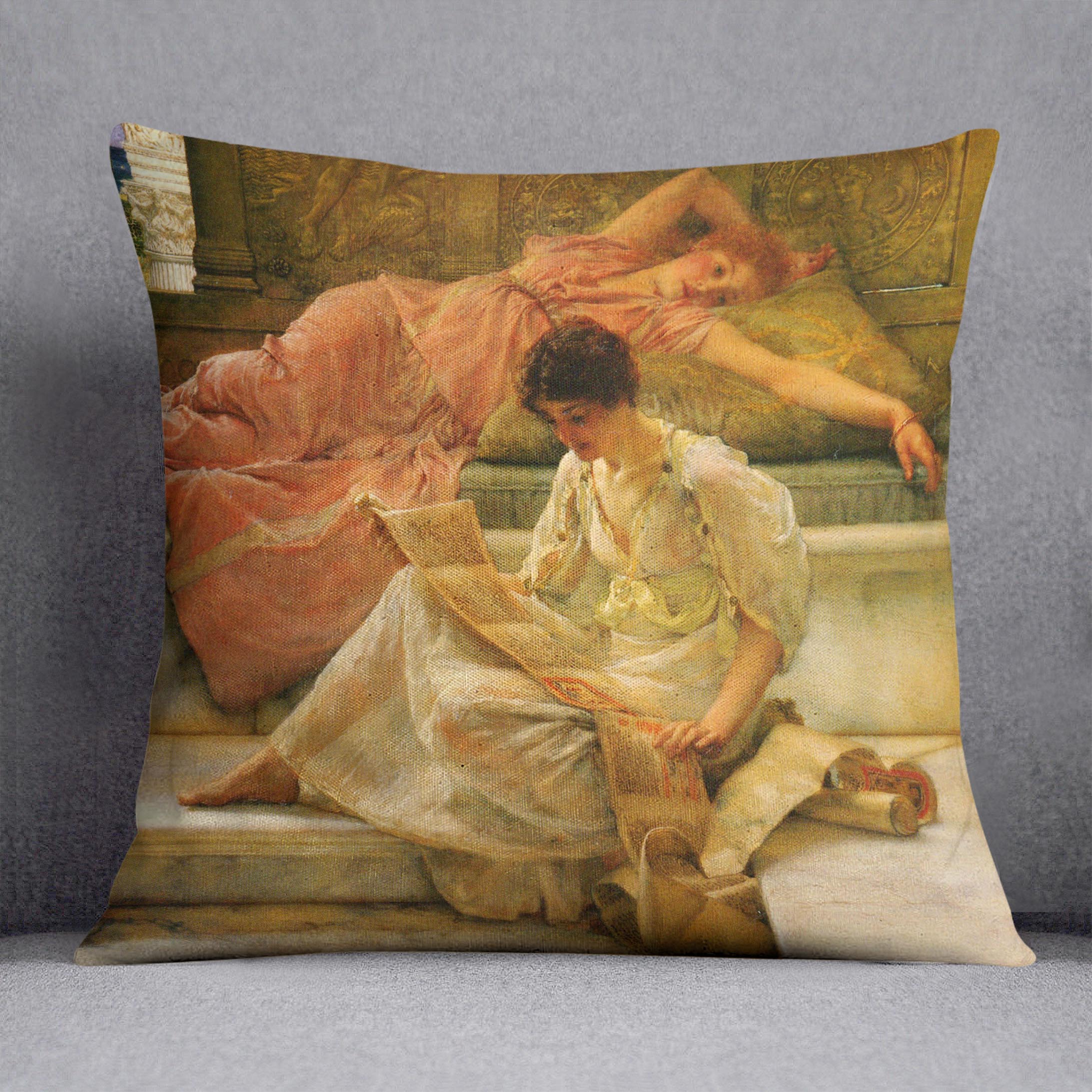A favorite poet by Alma Tadema Cushion - Canvas Art Rocks - 1