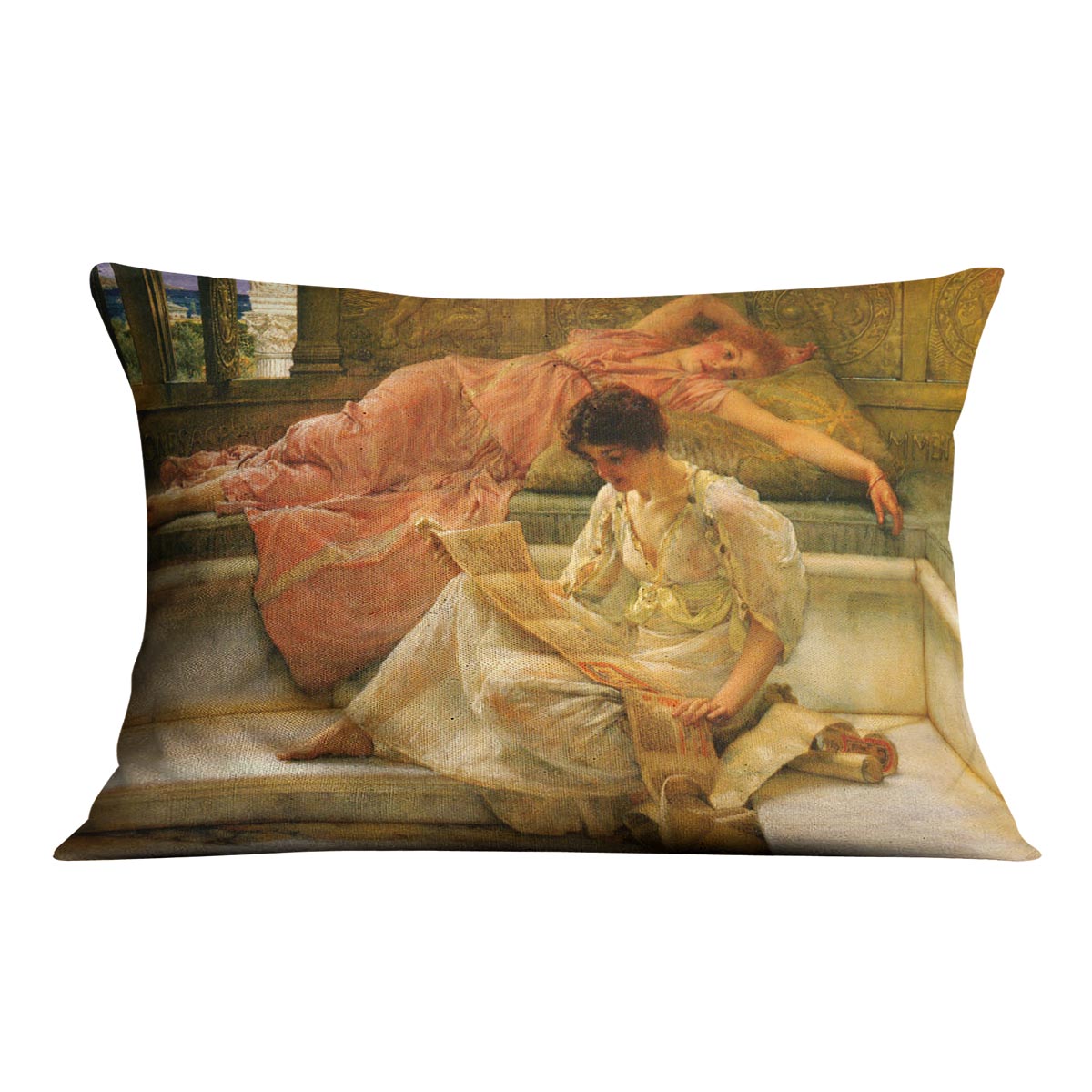 A favorite poet by Alma Tadema Cushion - Canvas Art Rocks - 4