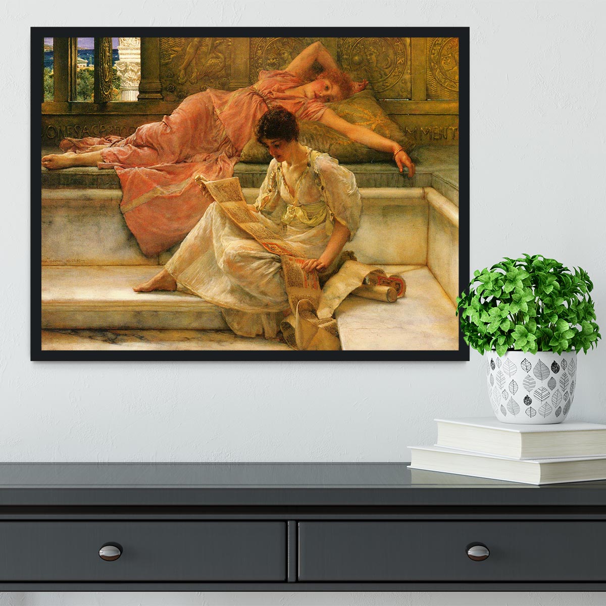 A favorite poet by Alma Tadema Framed Print - Canvas Art Rocks - 2